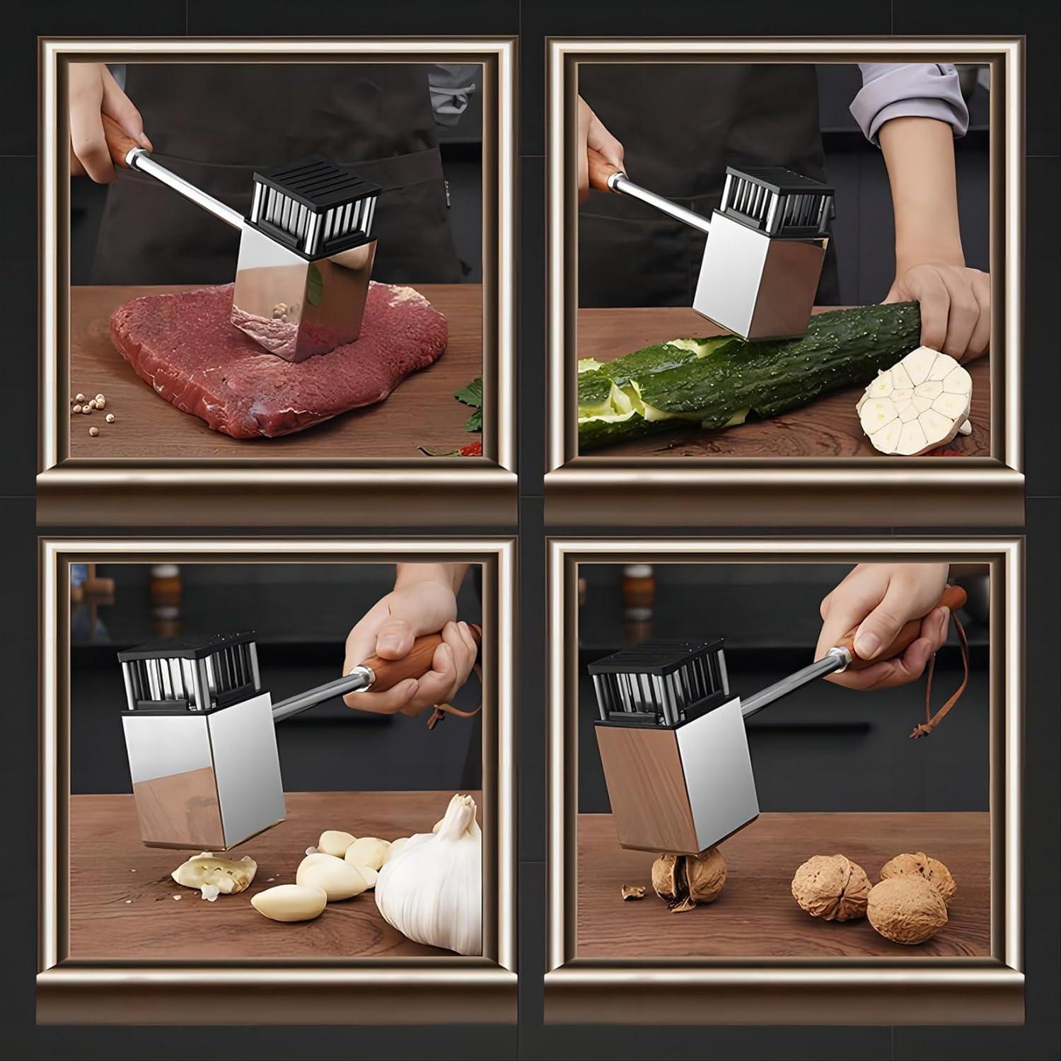 Dual-Purpose Meat Tenderizer Mallet