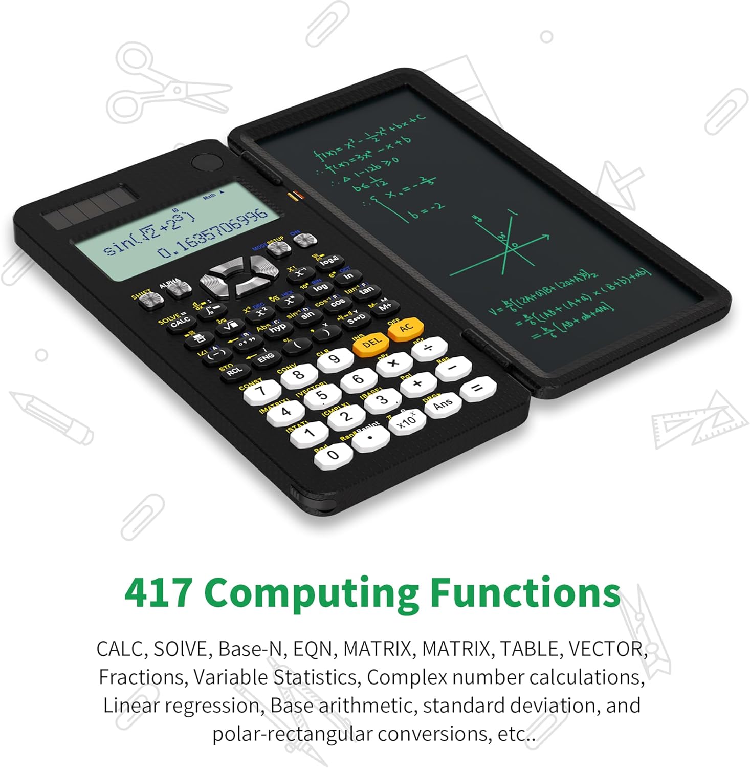 Scientific Calculator with LCD Writing Tablet