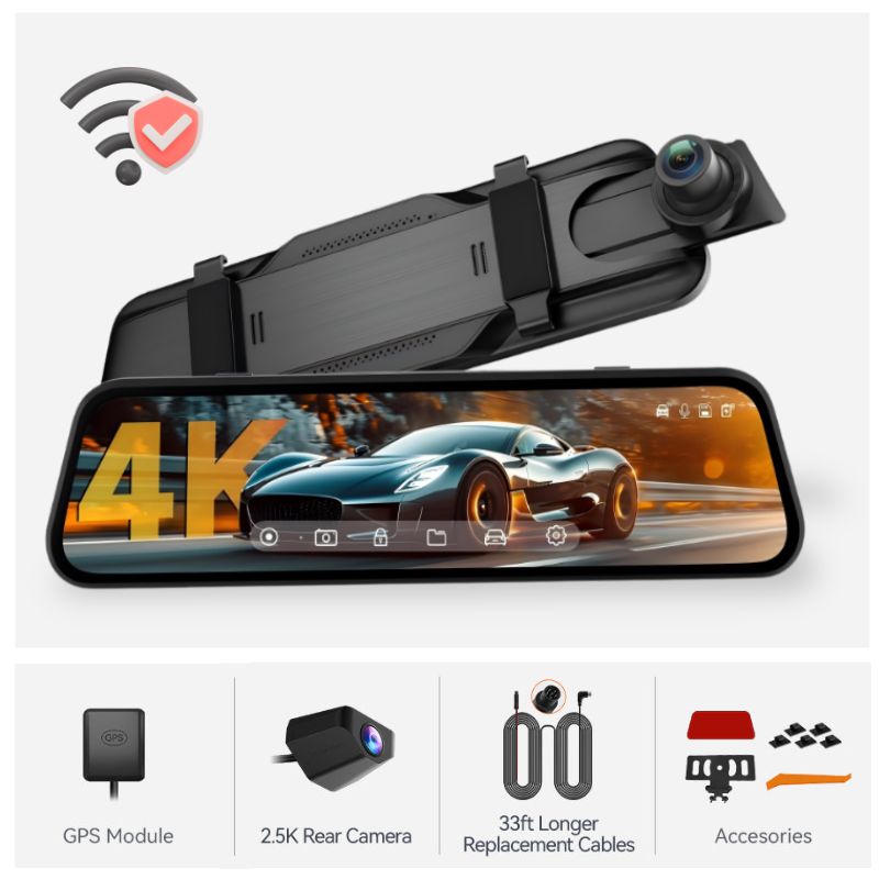 10" Elite | 4K Front + 2K Rear Smart Streaming Mirror