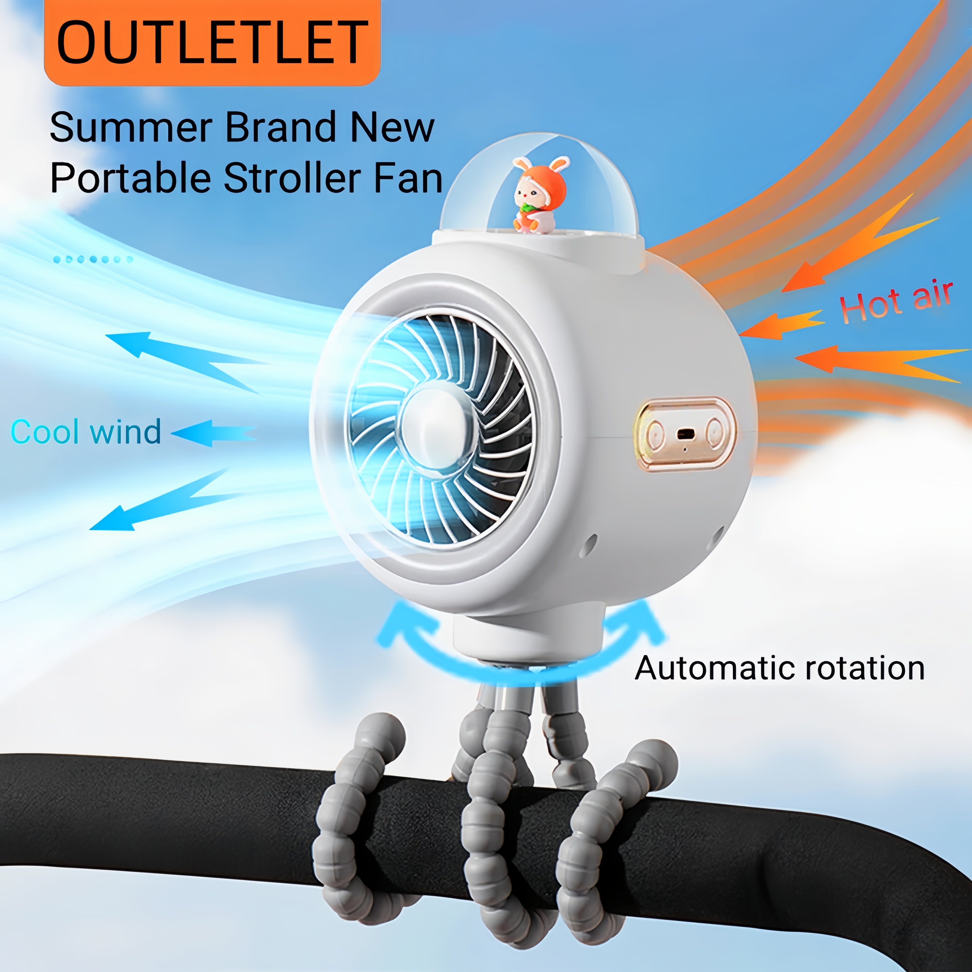 Upgraded Portable Stroller Fan