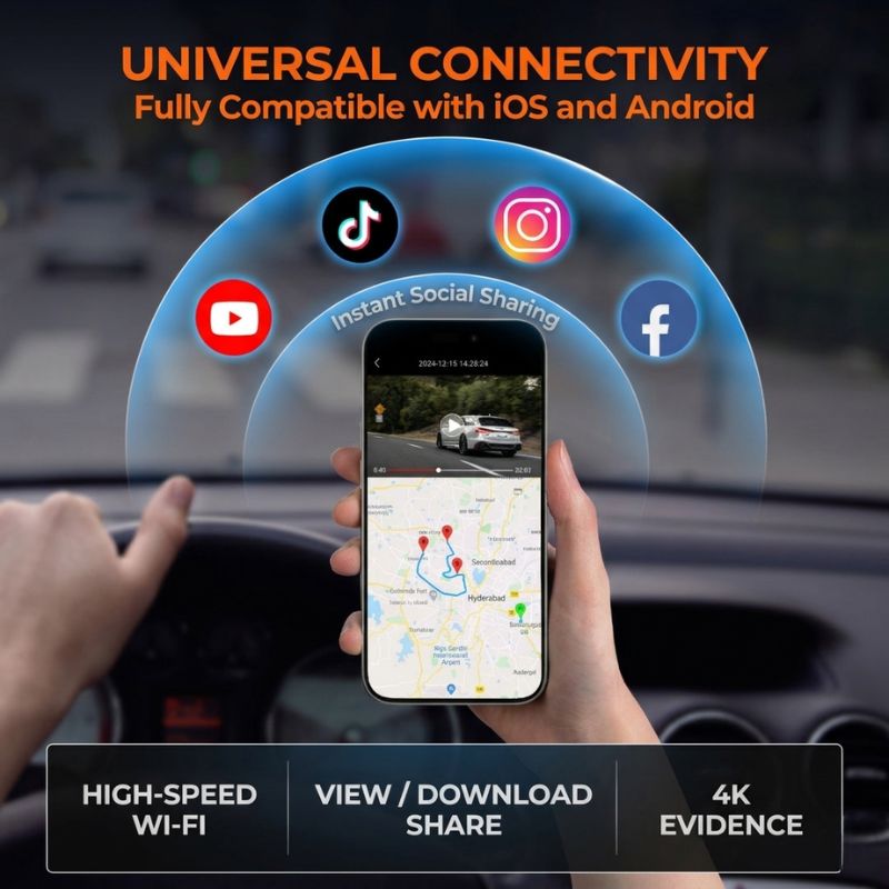 Streaming Mirror installed over a vehicle rearview mirror