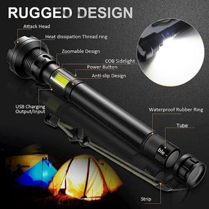 🔥LAST DAY SALE 49% OFF🔥 - LED Rechargeable Tactical Laser Flashlight 3000 High Lumens