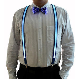 Light Up Men's LED Suspenders and Bow Tie Combo