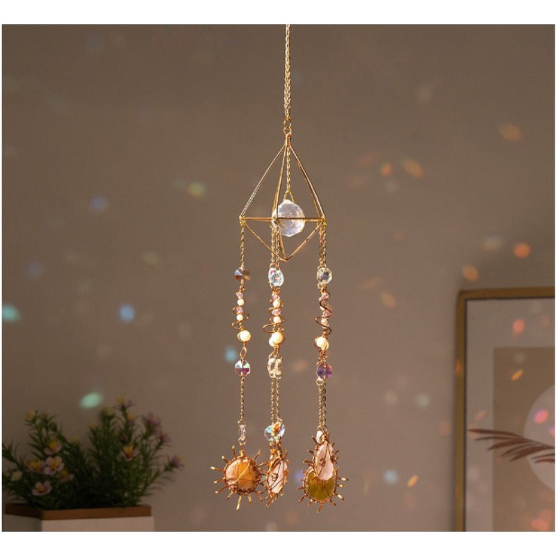 Wind Chime Style Garden Sun Catchers with Crystals