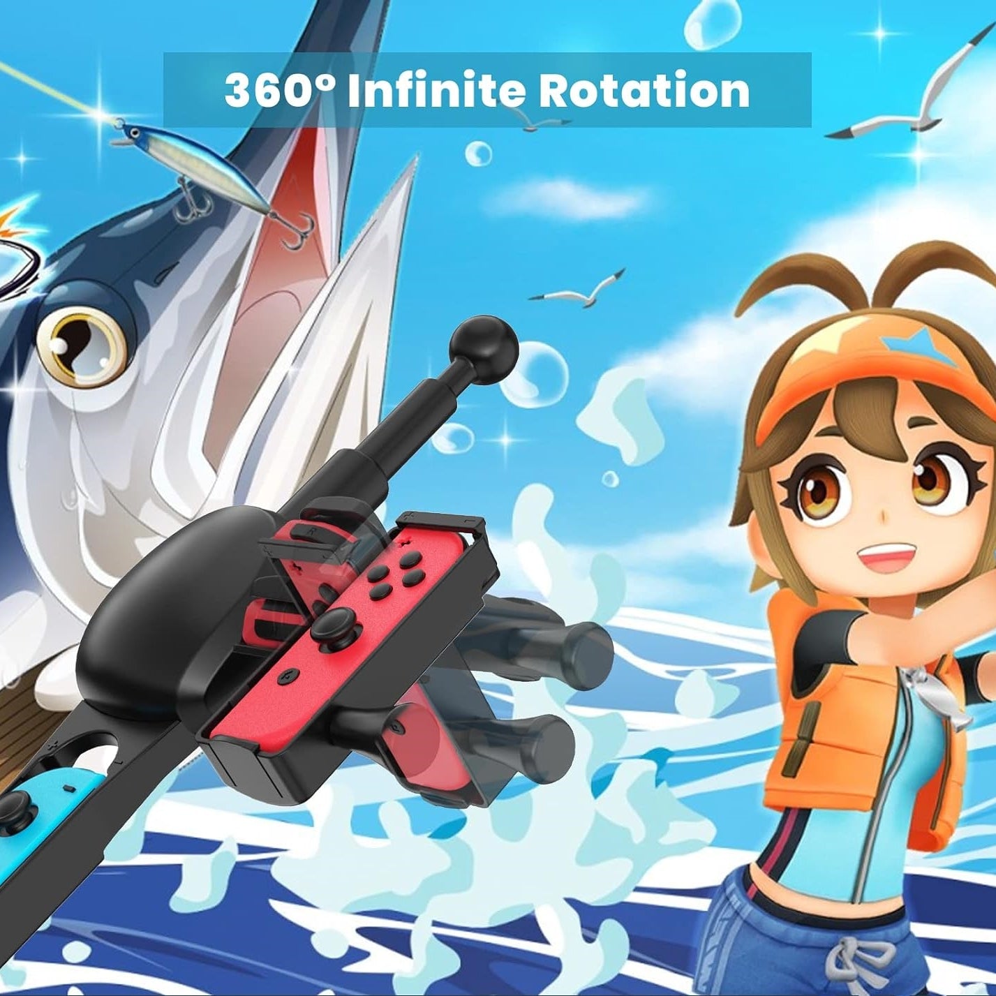 Fishing Rod Hand Grip for Nintendo Switch