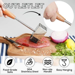 Dual-Purpose Meat Tenderizer Mallet