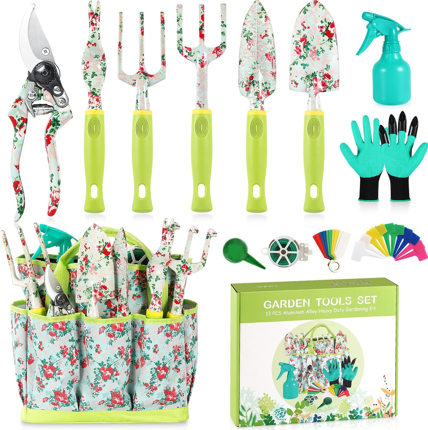 Floral Print Gardening Tools Set
