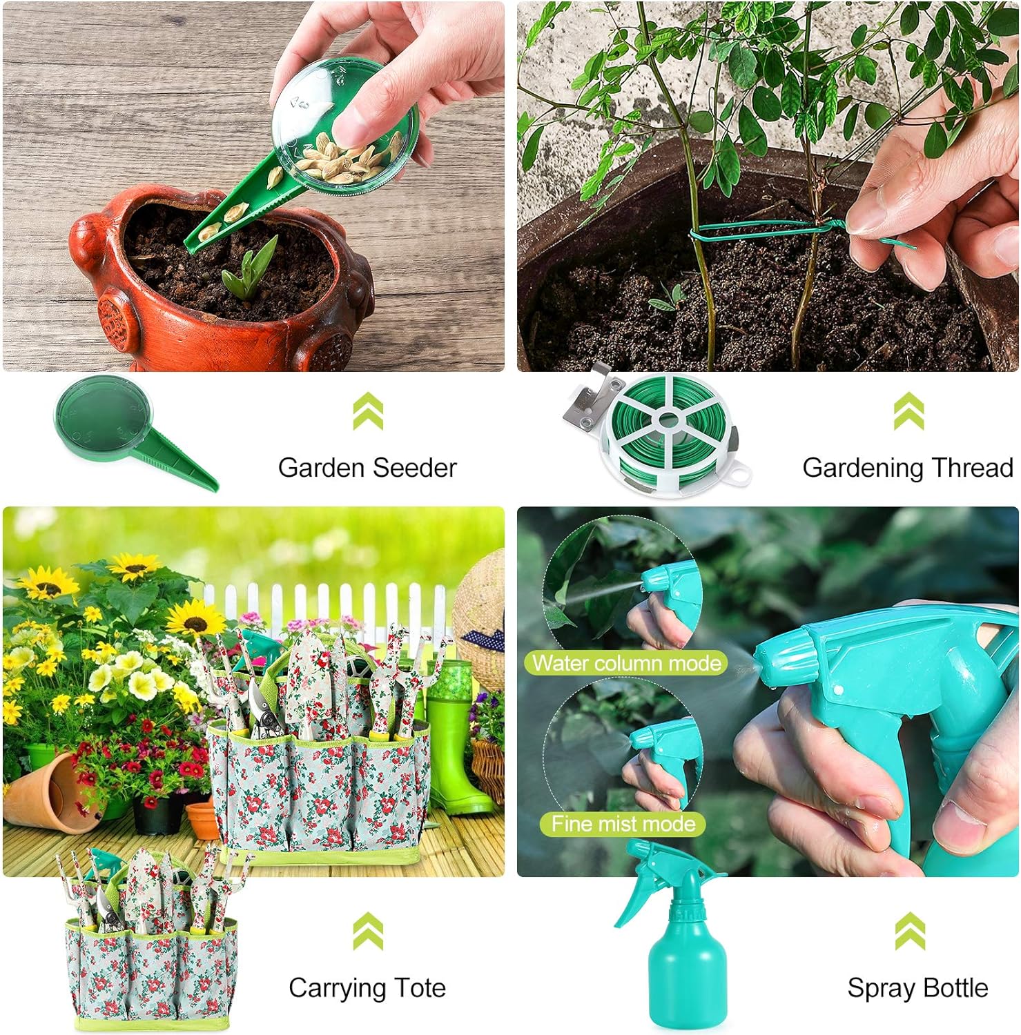 Floral Print Gardening Tools Set