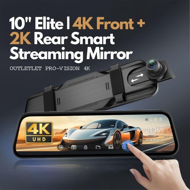 10" Elite | 4K Front + 2K Rear Smart Streaming Mirror