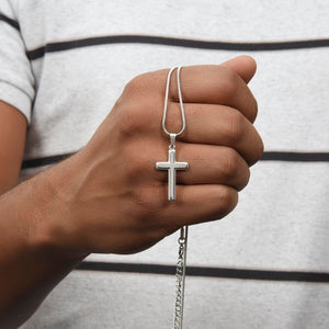 My Grandson - Strong & Courageous Cross Chain Keepsake (FREE SHIPPING)