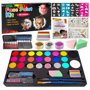 Face Painting Kit - 20 Colors Water Based Non Toxic Face Paint