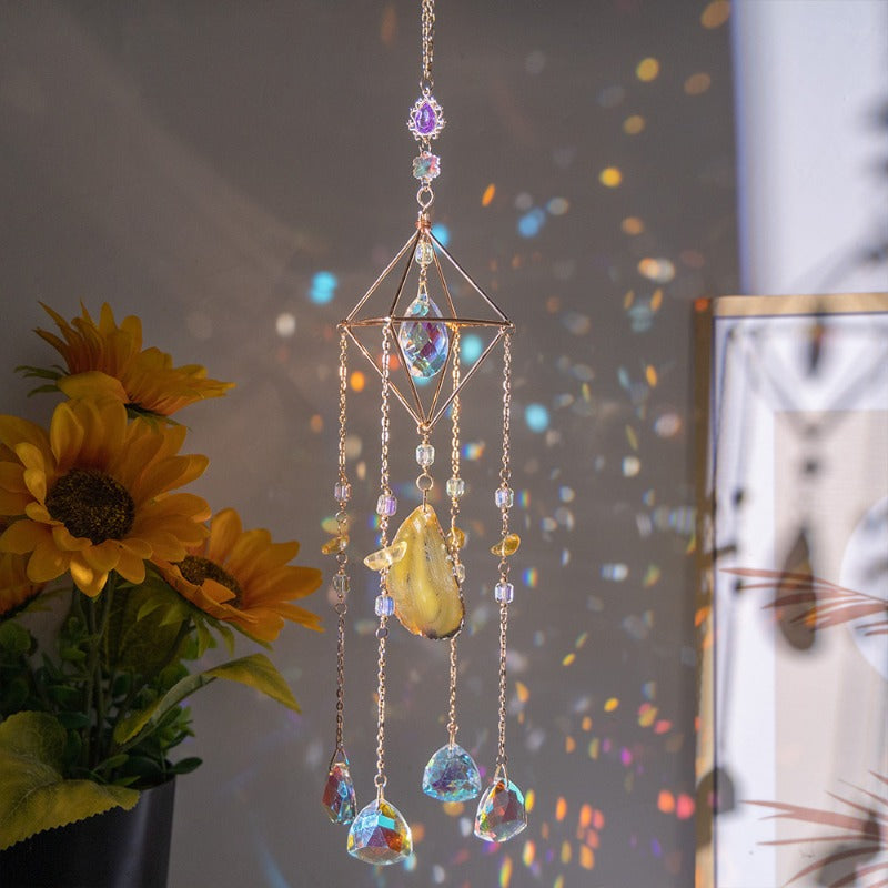 Wind Chime Style Garden Sun Catchers with Crystals