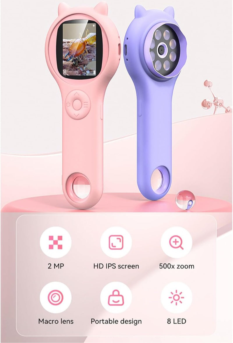 Microscope for Kids Portable Handheld Magnify Glass for Kids