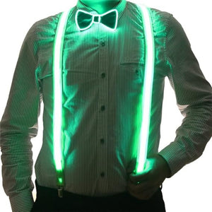 Light Up Men's LED Suspenders and Bow Tie Combo